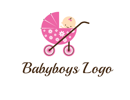 baby in stroller childcare logo