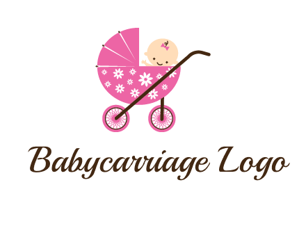 baby in stroller childcare logo