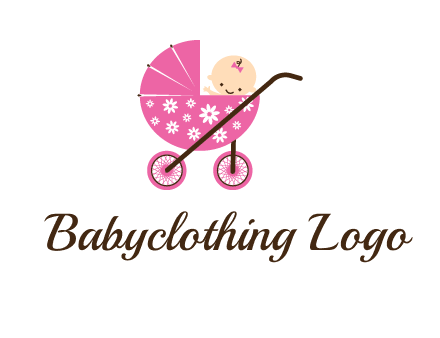 baby in stroller childcare logo