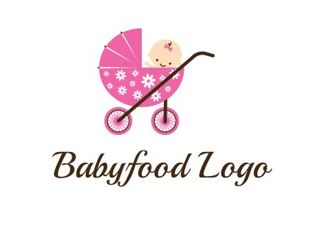 baby in stroller childcare logo