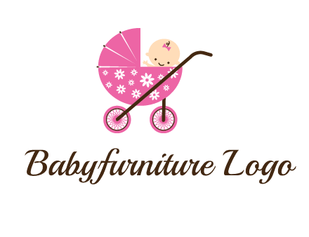 baby in stroller childcare logo