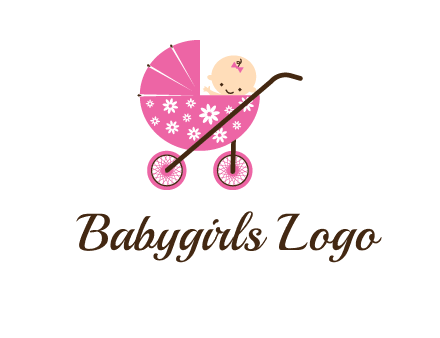 baby in stroller childcare logo
