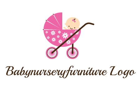 baby in stroller childcare logo