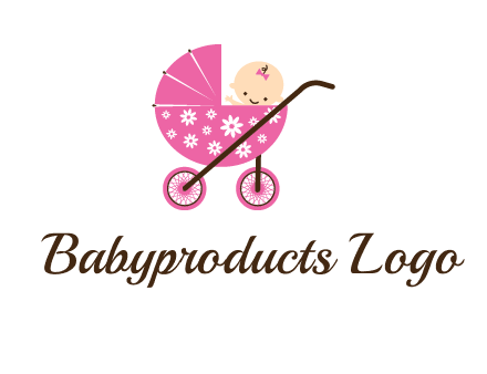 baby in stroller childcare logo