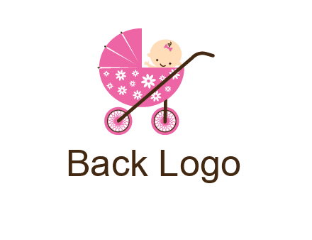 baby in stroller childcare logo
