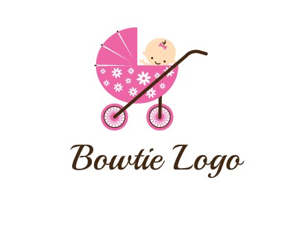 baby in stroller childcare logo