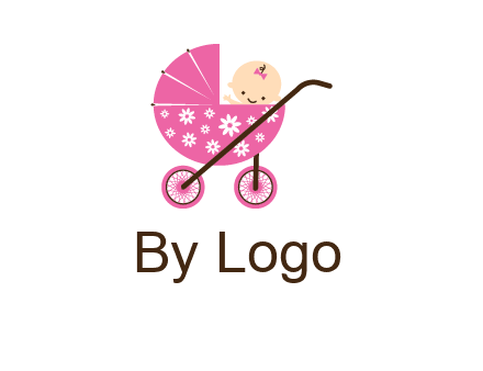 baby in stroller childcare logo