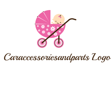 baby in stroller childcare logo