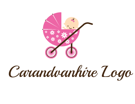 baby in stroller childcare logo