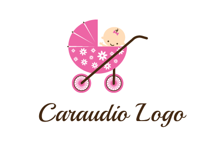 baby in stroller childcare logo