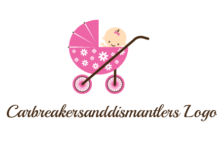 baby in stroller childcare logo