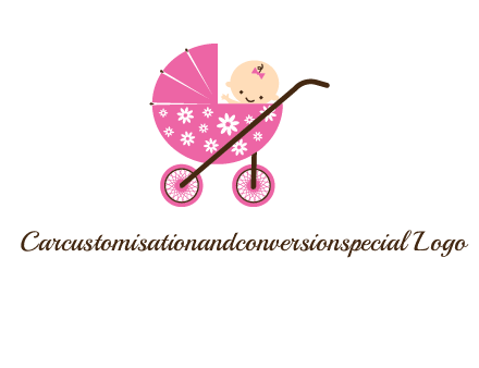 baby in stroller childcare logo