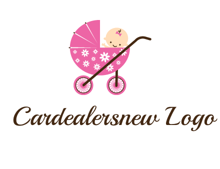 baby in stroller childcare logo