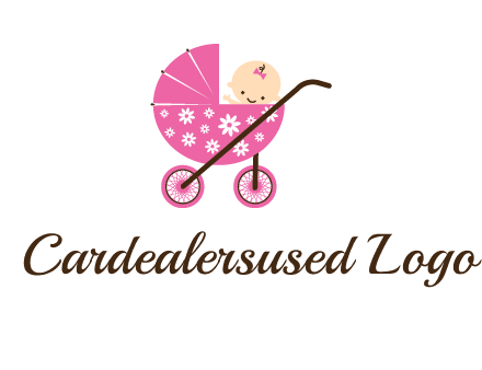 baby in stroller childcare logo