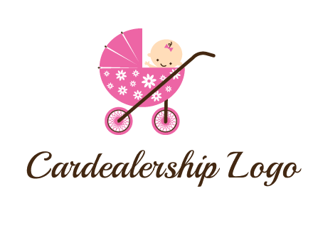 baby in stroller childcare logo