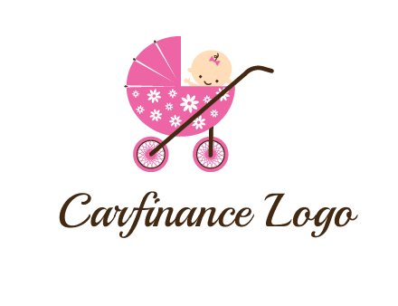 baby in stroller childcare logo