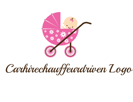 baby in stroller childcare logo