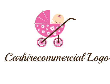 baby in stroller childcare logo