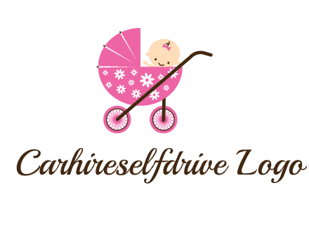 baby in stroller childcare logo