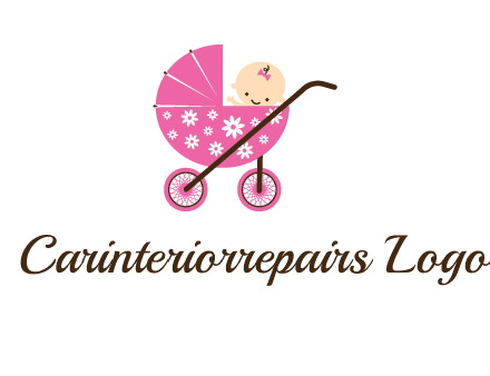 baby in stroller childcare logo