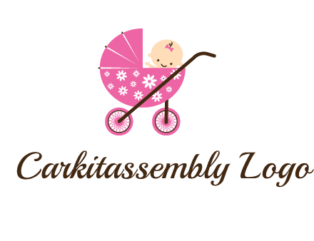 baby in stroller childcare logo