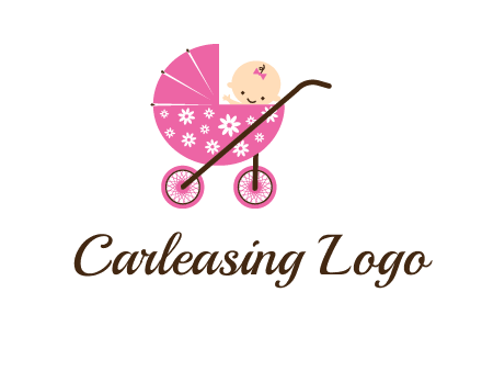 baby in stroller childcare logo