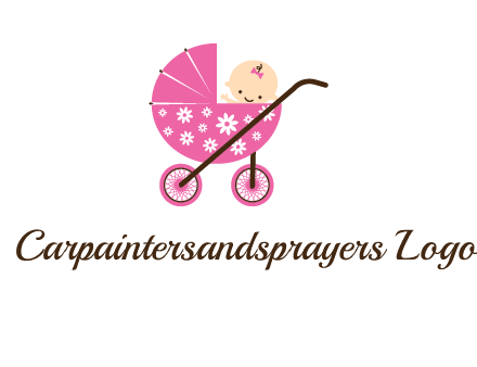 baby in stroller childcare logo