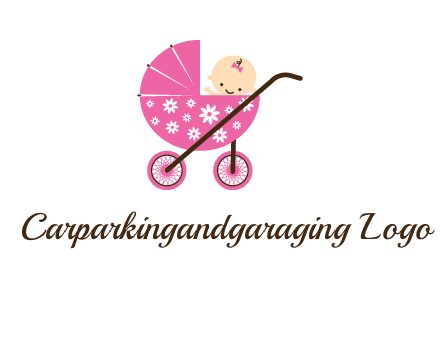 baby in stroller childcare logo