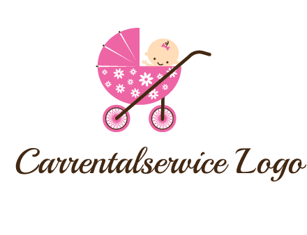 baby in stroller childcare logo