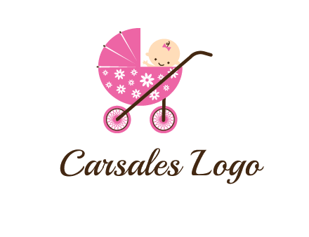 baby in stroller childcare logo