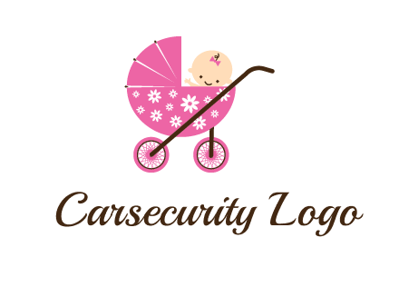 baby in stroller childcare logo