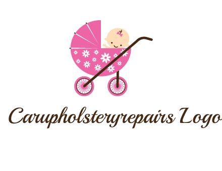 baby in stroller childcare logo