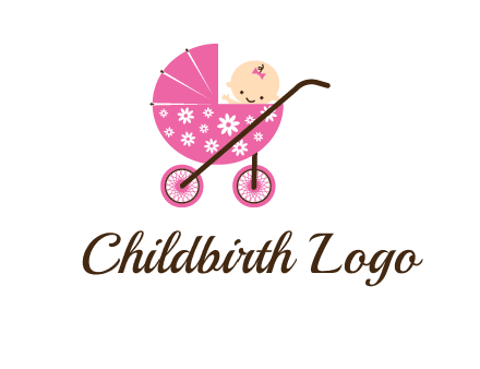 baby in stroller childcare logo