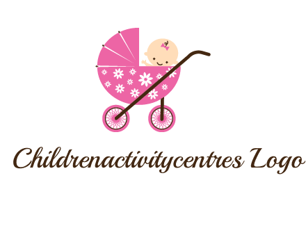 baby in stroller childcare logo