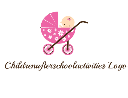 baby in stroller childcare logo