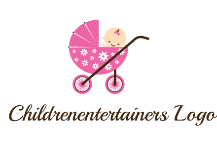 baby in stroller childcare logo