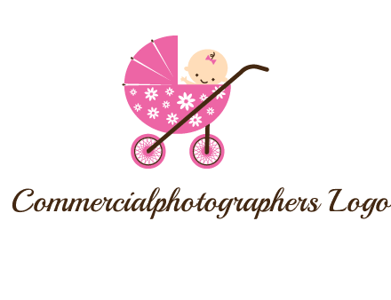 baby in stroller childcare logo