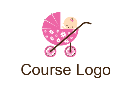 baby in stroller childcare logo