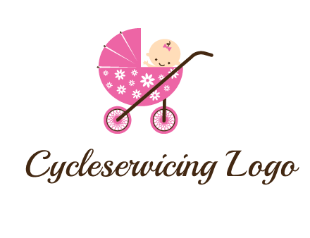 baby in stroller childcare logo