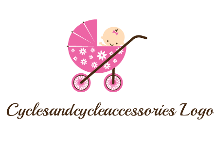 baby in stroller childcare logo