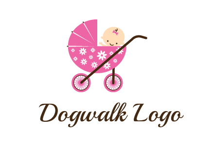 baby in stroller childcare logo