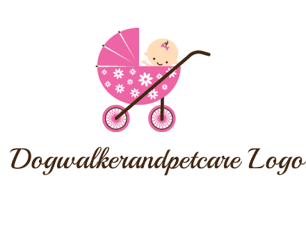 baby in stroller childcare logo