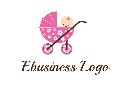 baby in stroller childcare logo