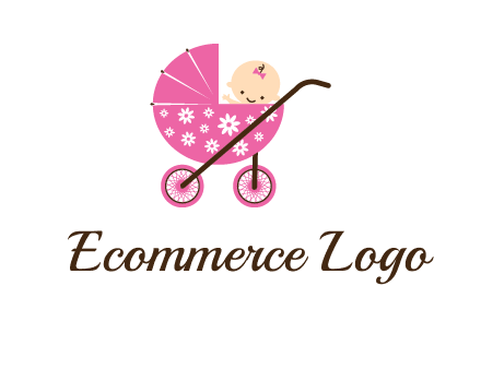 baby in stroller childcare logo