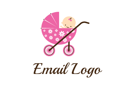 baby in stroller childcare logo