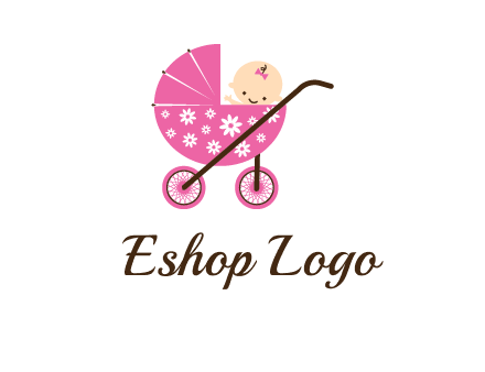 baby in stroller childcare logo