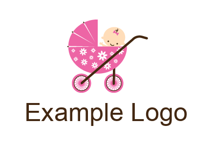 baby in stroller childcare logo