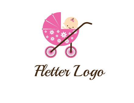 baby in stroller childcare logo