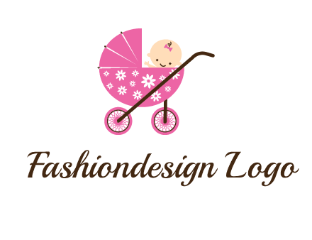 baby in stroller childcare logo