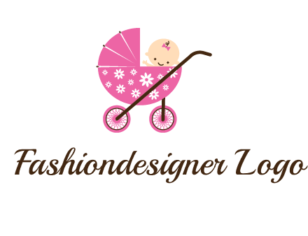 baby in stroller childcare logo